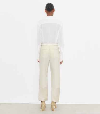 Tory Burch Cropped Crepe Pant - French Cream