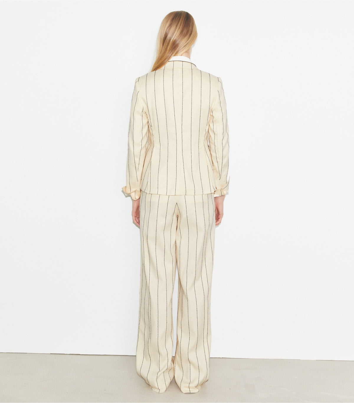 Tory Burch Striped Cotton Wide-Leg Pant - Ivory/Navy