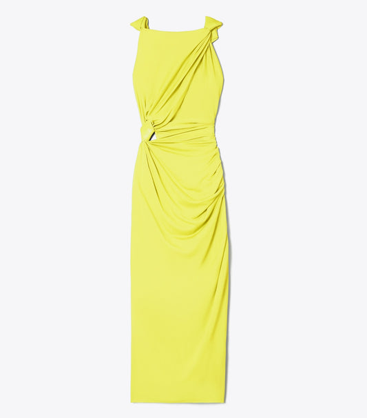 Tory Burch Viscose Knot Dress - Bright Banana