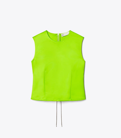 Tory Burch Satin Shell Top - Vivid Lime