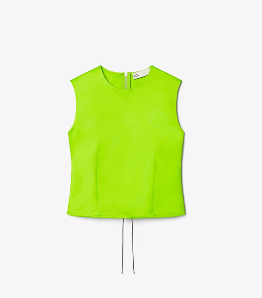 Tory Burch Satin Shell Top - Vivid Lime