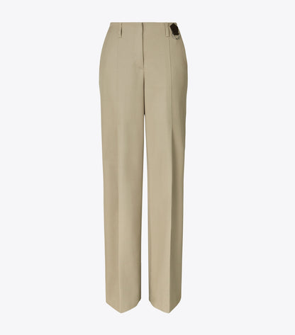 Tory Burch Distressed Cotton Pant - Taupe Gray