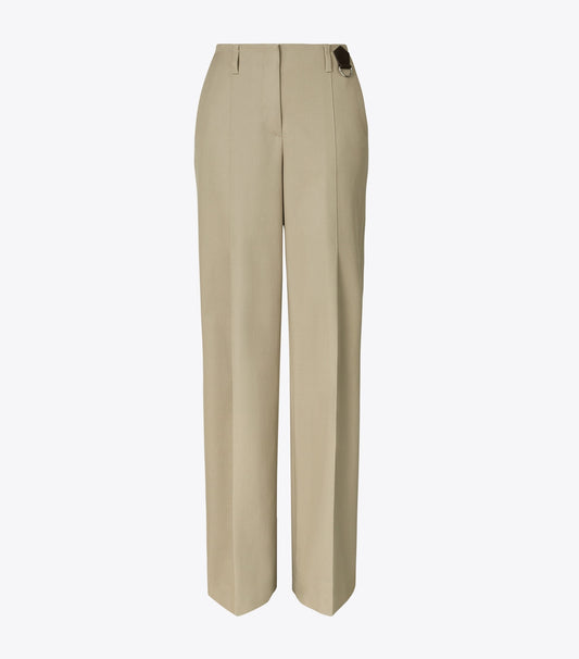 Tory Burch Distressed Cotton Pant - Taupe Gray
