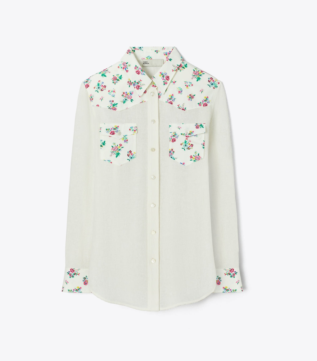 Tory Burch Linen Shirt - Multi Ditsy Floral