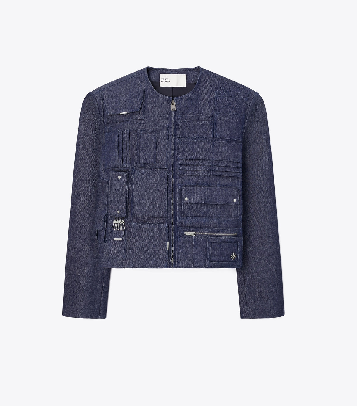 Tory Burch Denim Handbag Jacket - Raw/Unwashed