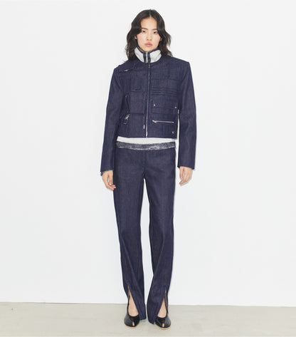 Tory Burch Denim Handbag Jacket - Raw/Unwashed