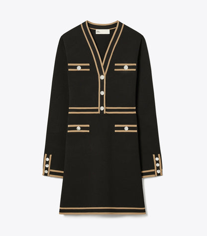 Tory Burch Kendra Viscose Sweater Dress - Black / Chameau