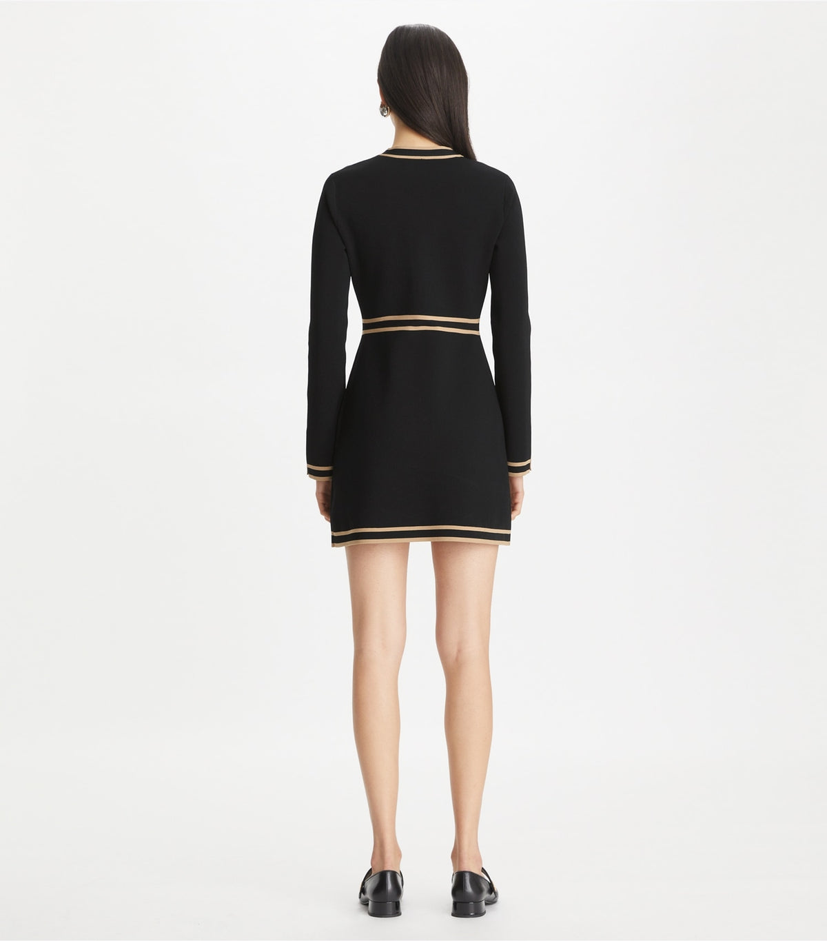 Tory Burch Kendra Viscose Sweater Dress - Black / Chameau
