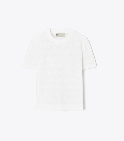 Tory Burch T Monogram Jacquard Sweater - White