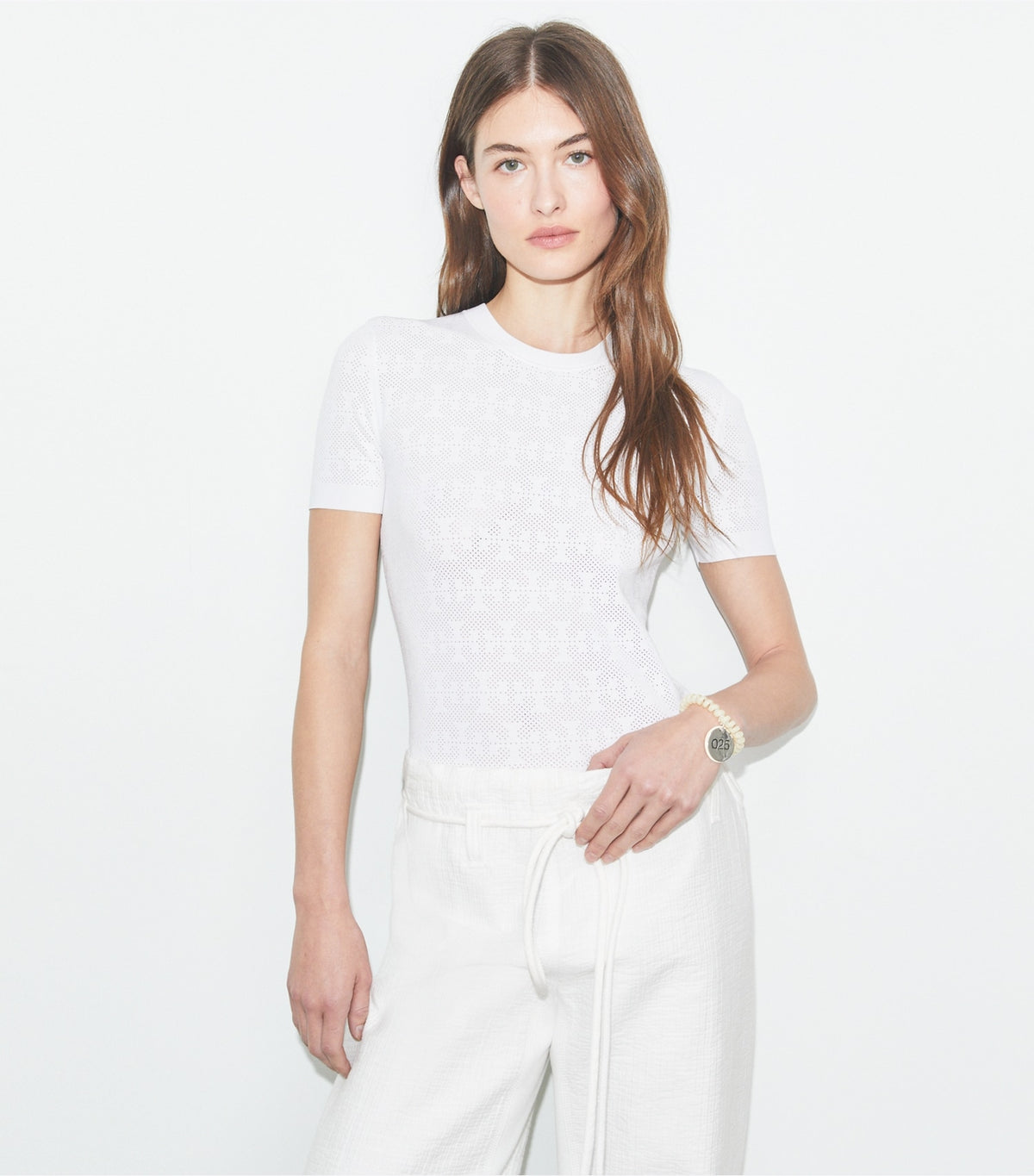 Tory Burch T Monogram Jacquard Sweater - White