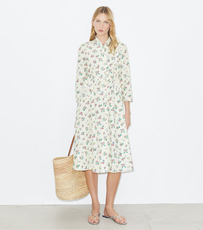 Tory Burch Cotton Shirtdress - Multi Ditsy Floral