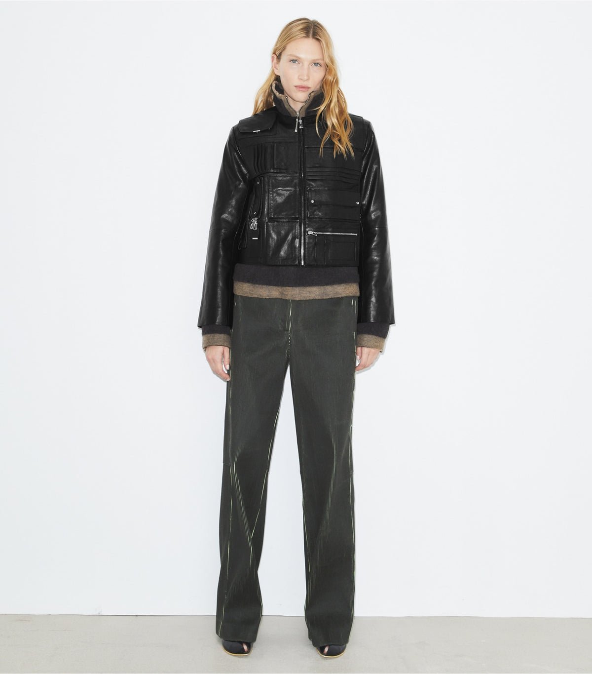Tory Burch Corduroy Pant - Dark Brown / Bright Green