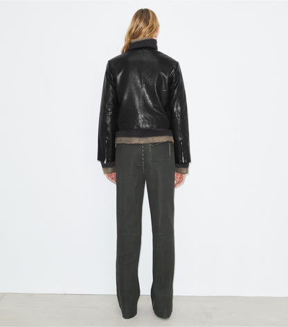 Tory Burch Corduroy Pant - Dark Brown / Bright Green