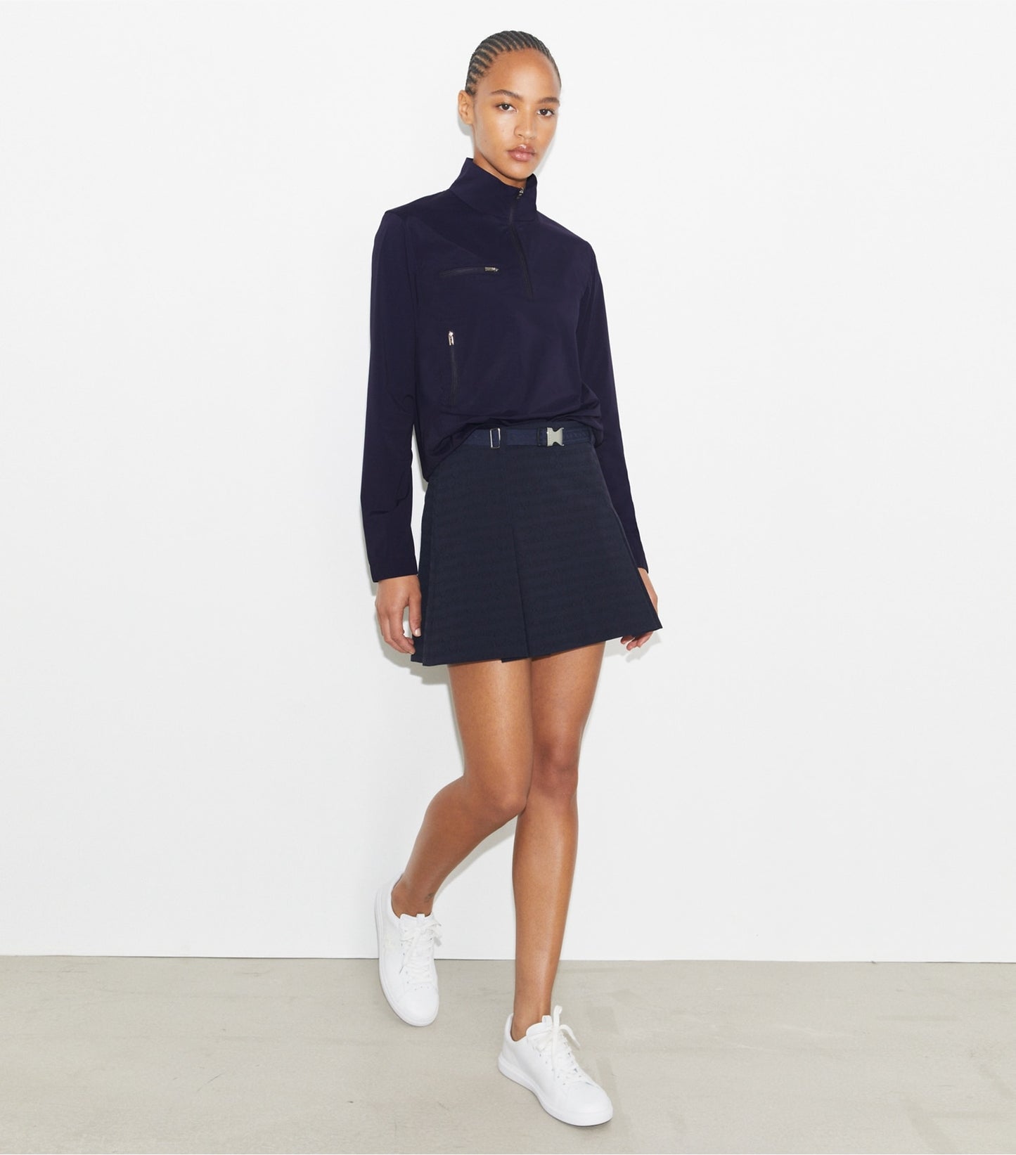 Tory Burch Sublime Jacquard Skirt - Deep Navy