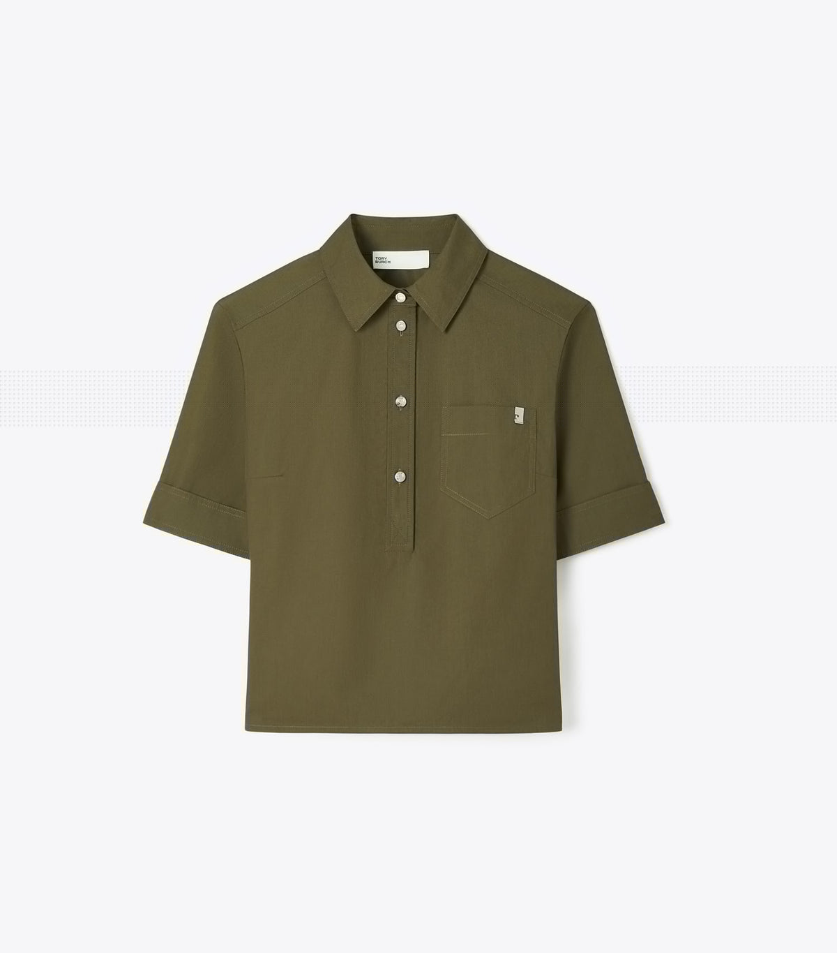 Tory Burch Poplin Shirt - Olive Pesto