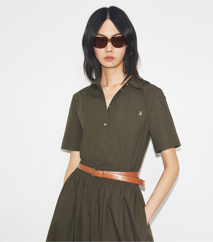 Tory Burch Poplin Shirt - Olive Pesto