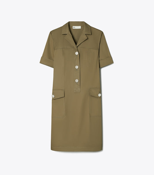 Tory Burch Poplin Camp Dress - Rich Earth