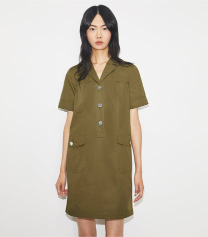 Tory Burch Poplin Camp Dress - Rich Earth
