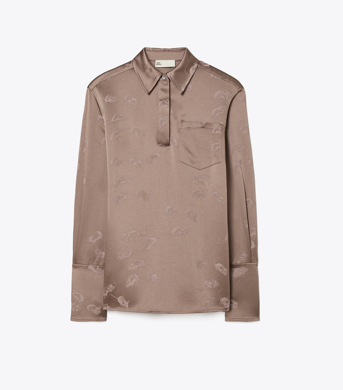 Tory Burch Jacquard Cuffed Shirt - Pale Mauve