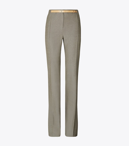 Tory Burch High-Waisted Wool Pants - Mountain Ash Ground/Marshmallow Fleck