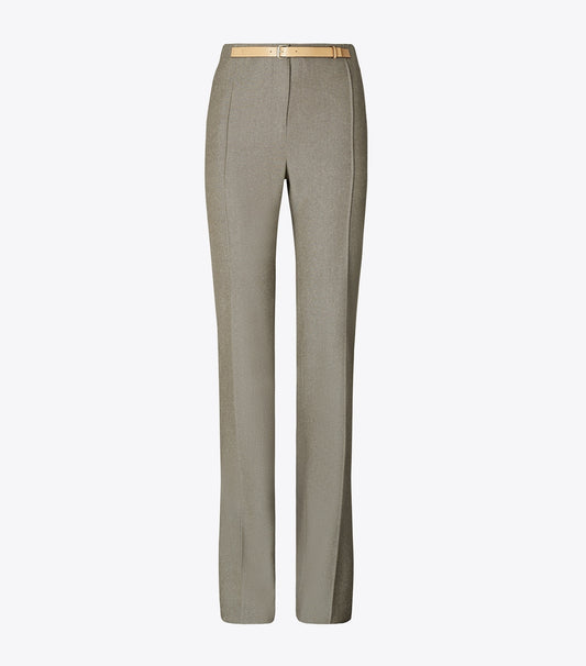 Tory Burch High-Waisted Wool Pants - Mountain Ash Ground/Marshmallow Fleck