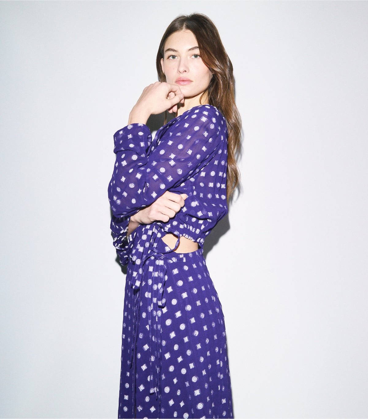 Tory Burch Jacquard Wrap Dress - Ballpoint Ink Nothing Ditsy