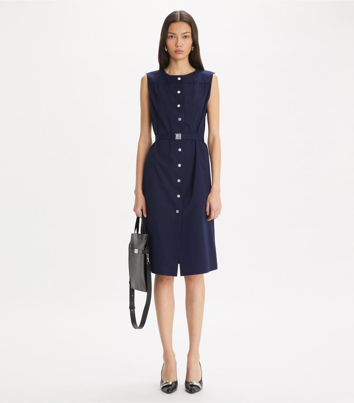 Tory Burch Cotton Poplin Dress - Medium Navy