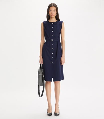 Tory Burch Cotton Poplin Dress - Medium Navy