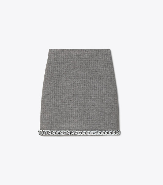 Tory Burch Chain Mini Skirt - Mineral Gray