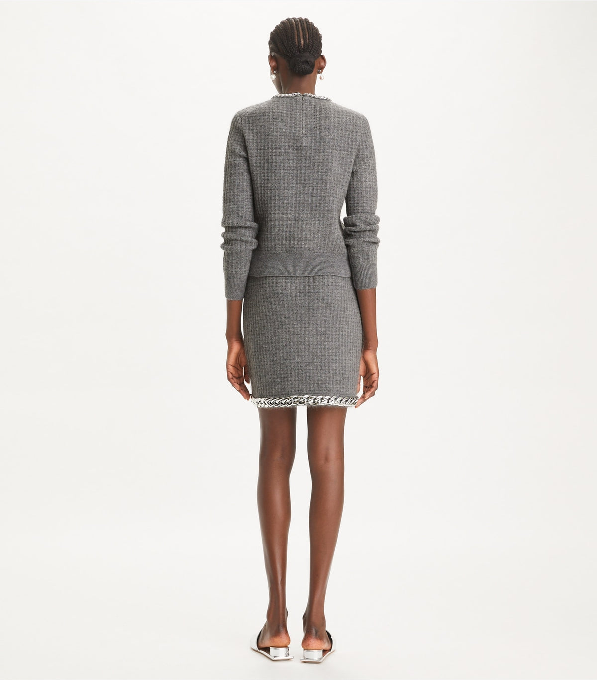 Tory Burch Chain Mini Skirt - Mineral Gray
