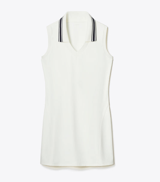 Tory Burch V-Neck Tennis Dress - Snow White