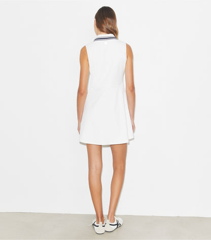 Tory Burch V-Neck Tennis Dress - Snow White