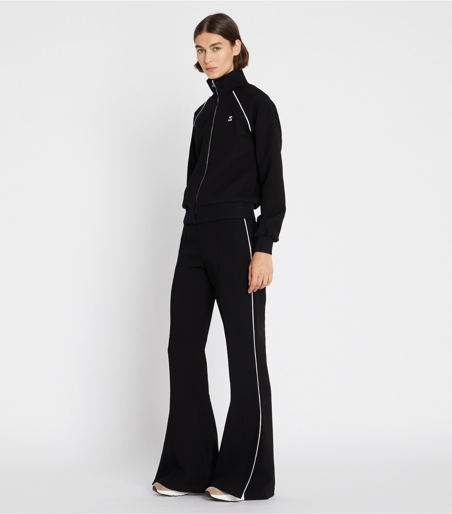 Tory Burch Crepe Track Jacket - Black