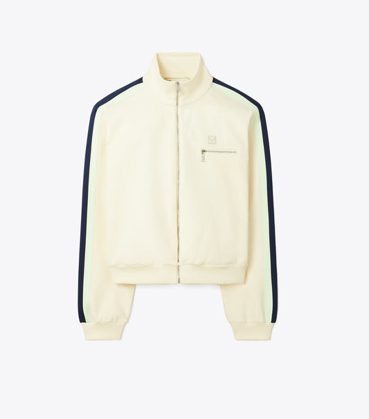 Tory Burch Tech Knit Track Jacket - New Ivory