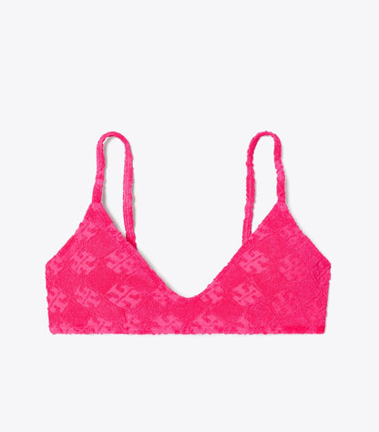 Tory Burch Terry Logo Bikini Top - Bold Pink