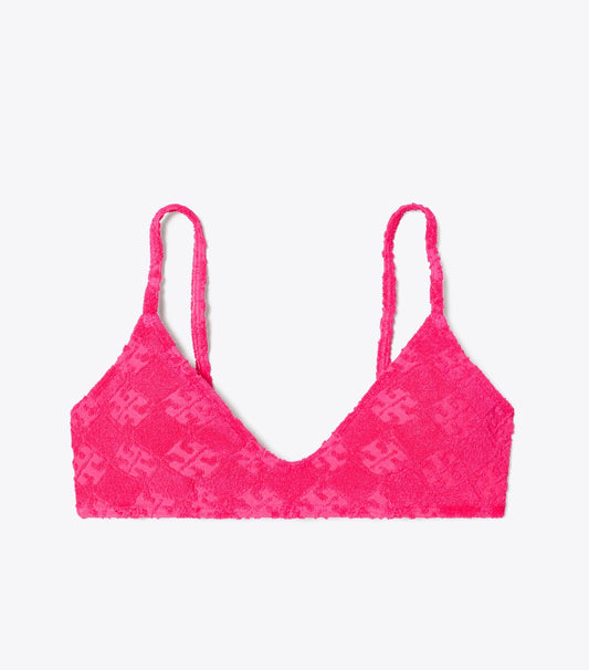Tory Burch Terry Logo Bikini Top - Bold Pink
