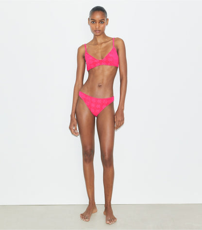 Tory Burch Terry Logo Bikini Top - Bold Pink