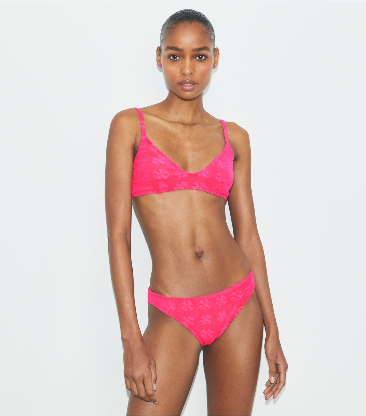 Tory Burch Terry Logo Bikini Botttom - Bold Pink