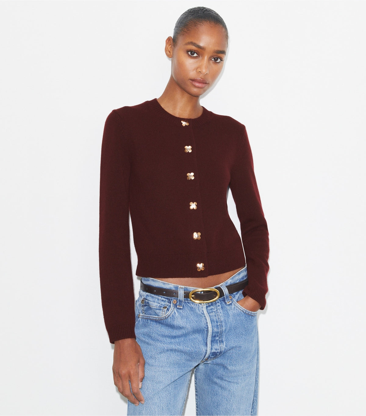 Tory Burch Cashmere Cardigan - Merlot