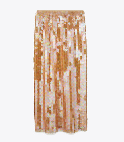 Tory Burch Sequin Skirt - Mocha Mesh
