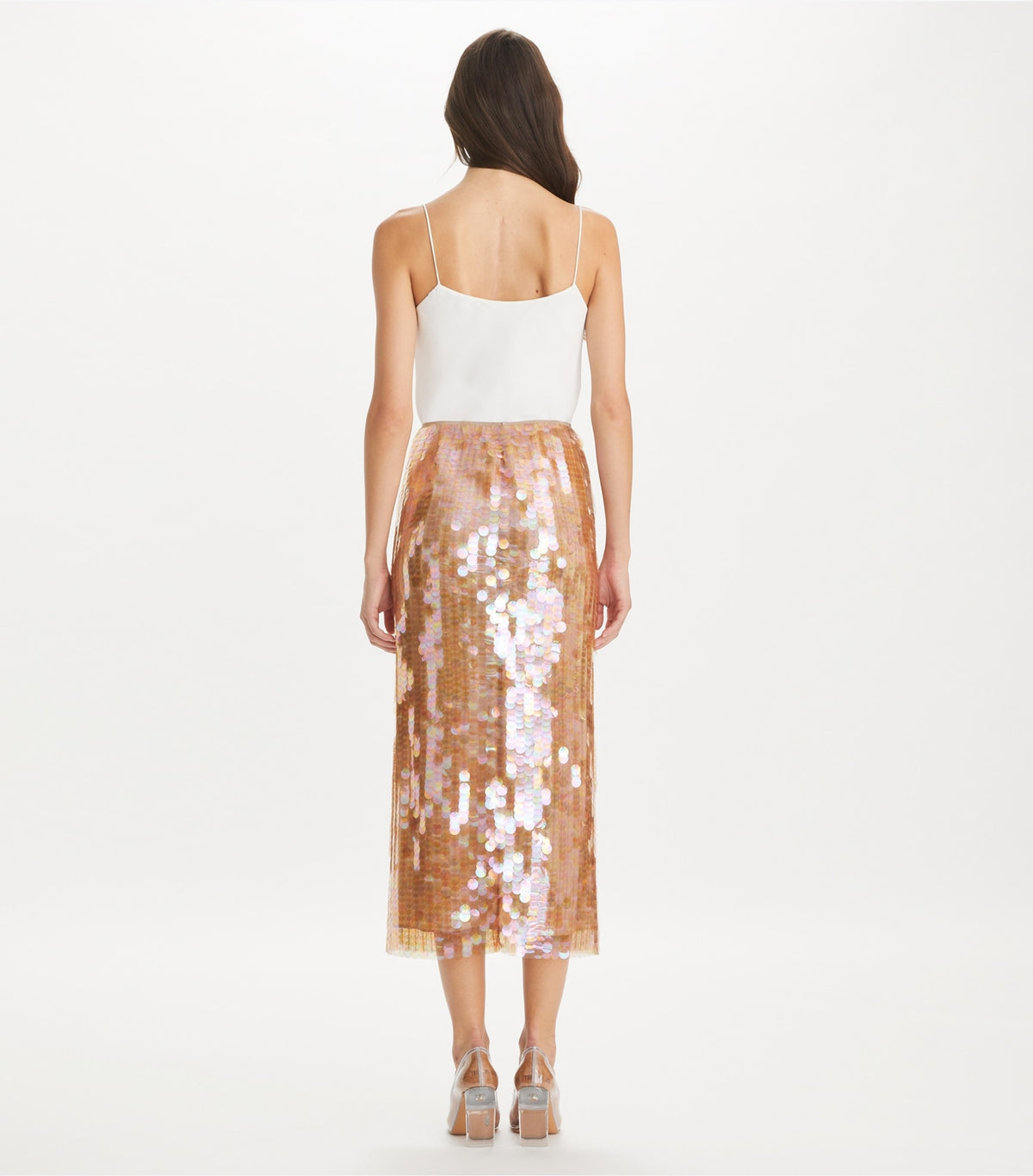 Tory Burch Sequin Skirt - Mocha Mesh
