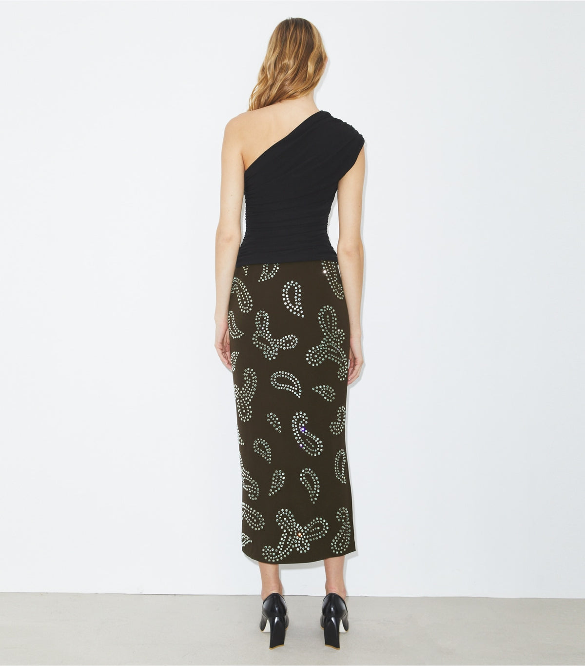Tory Burch Embellished Viscose Skirt - Chocolate