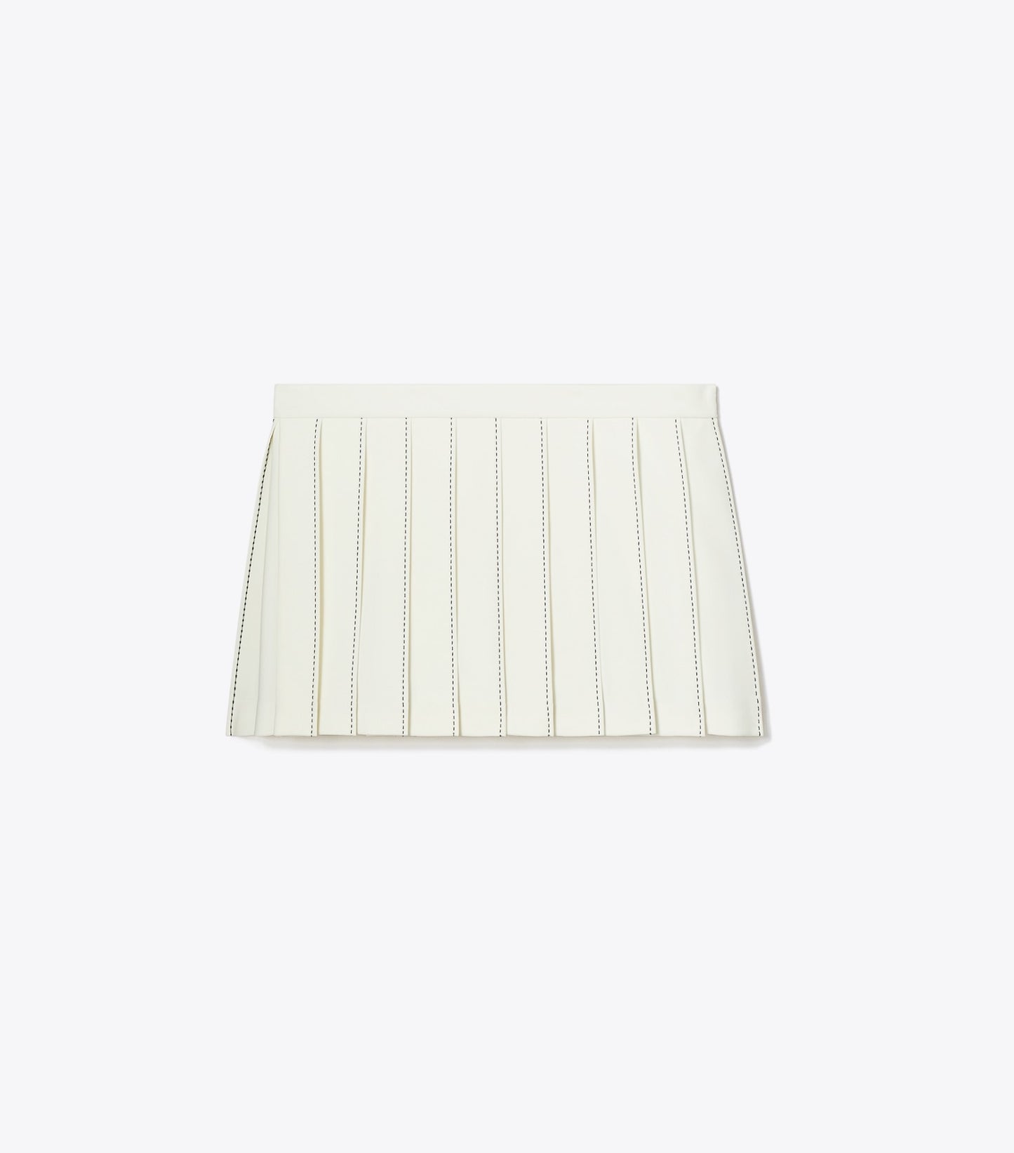 Tory Burch Pick Stitch Pleated Skirt - Snow White