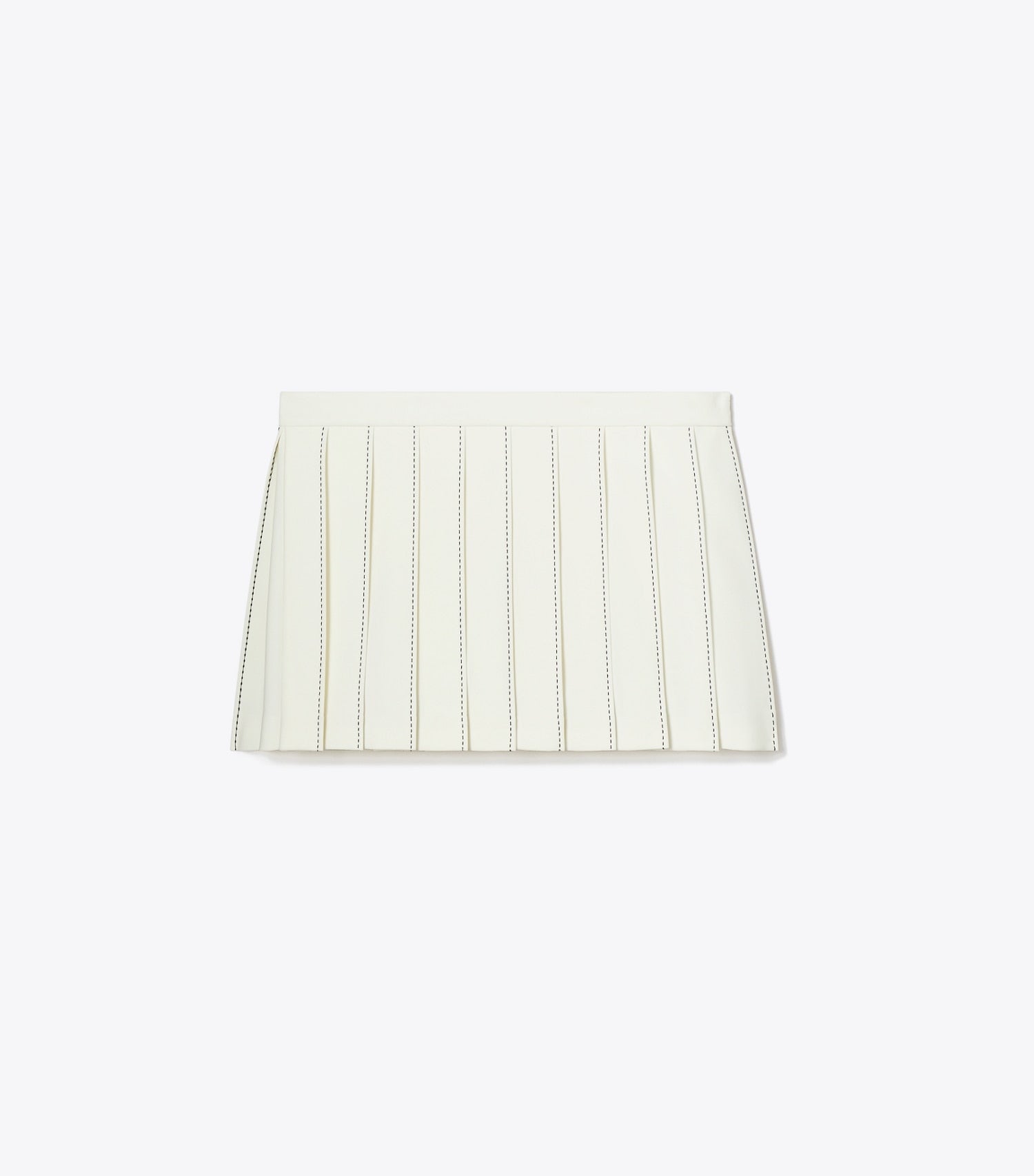 Tory Burch Pick Stitch Pleated Skirt - Snow White