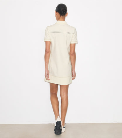 Tory Burch Pick Stitch Stretch Polo Dress - New Ivory