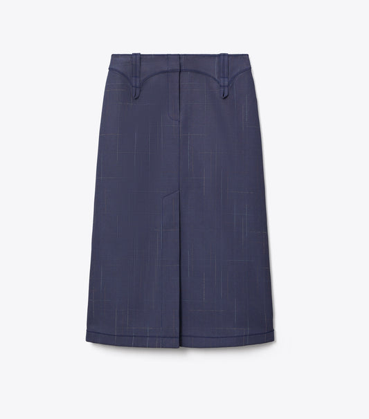 Tory Burch Wool Skirt - Steel