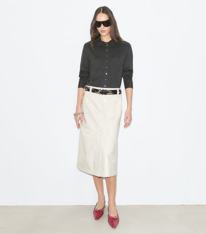 Tory Burch Leather Skirt - Cream