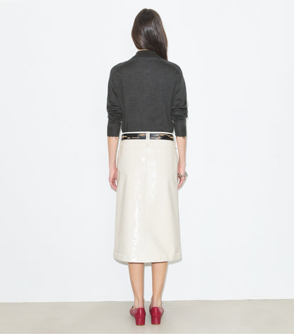 Tory Burch Leather Skirt - Cream