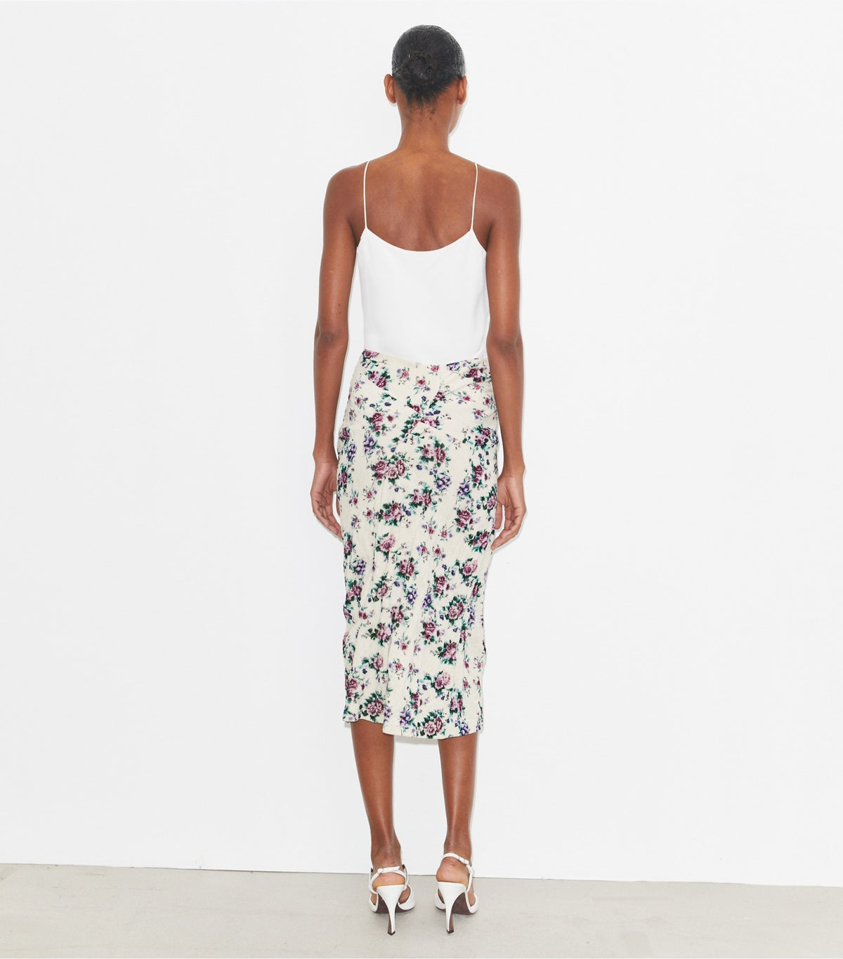 Tory Burch Printed Cotton Velvet Skirt - Purple Floral