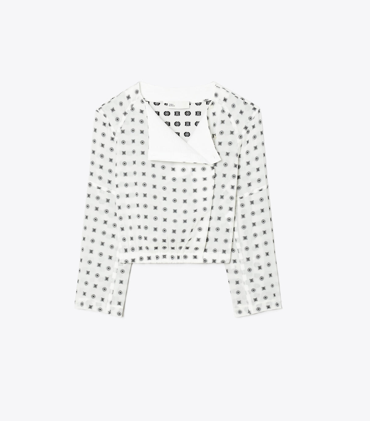 Tory Burch Jacquard Wrap Top - Marshmallow Nothing Ditsy